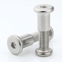 Boulons de Fixation de Hexagonal Vis de Connexion en Meuble M6 x 35MM Connecteur d'armoire Fileté,10Pcs