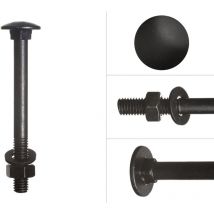 Boulons galvanisés noirs M8 x 80 mm - 25 pièces