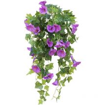 Bouquet artificiel,1 branche Extérieure Artificielle Faux Fleurs Arbustes Résistants Aux uv Plantes, Faux Plastique Verdure pour Intérieur Extérieur
