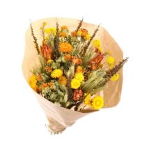 Bouquet de Fleurs séchées Prestige Mix Jaune Orange 50 cm