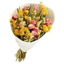 Bouquet de Fleurs séchées Prestige Mix Jaune Rose 50 cm
