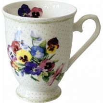 Ambiente - Bouquet de Pensées - Tasse en Porcelaine Fine