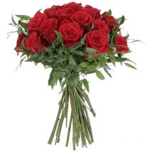 Bouquet di 24 Rose Rosse a Stelo lungo 50 cm