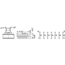 Bourns - 4116R-1-332LF Widerstandsnetzwerk 3.3 kΩ tht DIP-16 0.25 w 1 St.