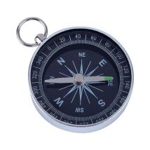 Boussole avec Cadran Blanc, Boussole à Poche Portable en Aluminium de Boussole de Survie Haute Précision pour Cam en Plein air, Navigation Sportive