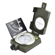 Boussole Militaire Professionnelle, Boussole Imperméable IP65 en Métal Compas de Visée Fluorescent Equipé de Clinomètre avec Sac de Transport pour