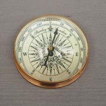 Boussole ronde dôme laiton 4x8cm