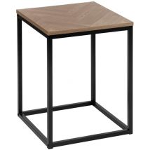 Bout de canapé en bois et métal chevrons
