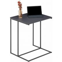 Idimex - Table d'appoint rectangulaire vitorio en métal gris et plateau en mdf gris