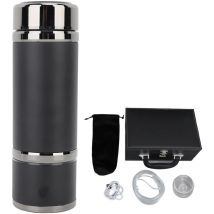 Bouteille d'eau à hydrogène 420 ml Technologie pem spe Générateur d'eau riche en hydrogène portable Tasse isolée pour la famille et le fitness Noir