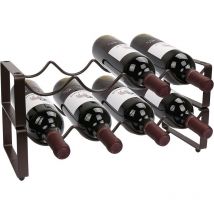 Bouteilles Étagère à Vin- 2 niveaux, pliable, pour 8 bouteilles