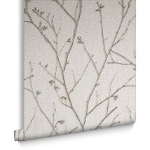 Boutique - Mica Effekt - Zweig - Vliestapete - Elfenbein/Creme - 10m x 52cm