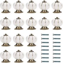 Bouton Ceramique, Bouton de Meuble Rond Vintage Tiroirs et Placard(Lot de 16)