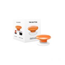 Fibaro - FGPB-101-8 bouton pour la commande des sirènes, des alarmes et des scènes configurables dans les maisons intelligentes, couleur orange
