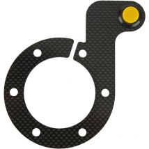 Jeffergarden Bouton de klaxon de volant en Fiber de carbone, 6 trous, confortable, sensible au toucher, remplacement pour MOMO jaune
