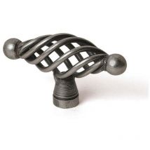 Bouton de meuble Elliptique argent acier H.36 x l.62 x P.23 mm - REI