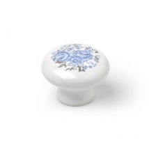 Bouton de meuble Style classique en porcelaine Finition bleue Mesures 353526mm Système de fixation vissé Comprend des vis M4 4 unités - talla