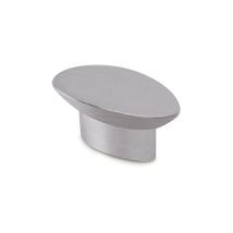 Lot 4 Boutons Pour Meuble Métal, Finition Chromé Mat Mod.743 41x19mm. REI