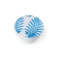 Lot 2 boutons ronds pour meuble bois bleu mod.e295 ø38mm. REI