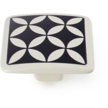 Bouton de meuble Style décoratif Fabriqué en Zamac Finition noire Dimensions 373720mm Système de fixation vissé 2 unités - talla