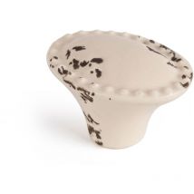 Bouton de meuble Style décoratif en porcelaine Fini crème Mesures 423128mm Système de fixation vissé Comprend des vis M4 1 unité - talla