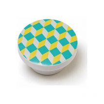 Boite 10 boutons en bois 40mm jazz jaune ref 7-e224 05