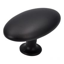 Siro - Bouton de meuble zamac ovale 64 x 36 - Décor : Noir mat