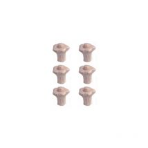 6 Boutons de meuble plastique imitation bois blanc Ø26 mm, FLEUR Couleur