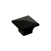 Bouton de meuble en zamak noir mat de 25x25mm, QUATRAIN