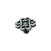 Bouton de meuble en zamak vieil argent Ø30mm, DENTELLE