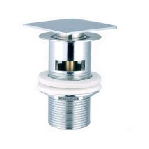 Sjqka - Bouton de vidange pop-up] Accessoire de salle de bain avec trop-plein - argent chromé