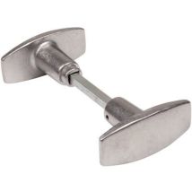 Duval – Bouton double en aluminium 6x80 mm – Béquille, bouton et poignée de porte – Matières, Finition métal, Caractéristique poignée de porte