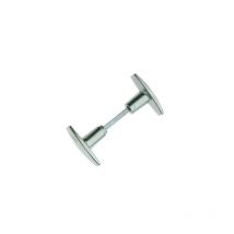 Bouton double de porte extérieure en Aluminium poli carré 6 mm, chantier