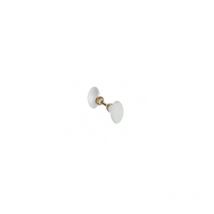 Bouton double ovale en porcelaine blanche