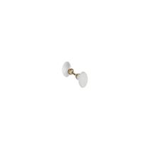 Bouton double ovale en porcelaine blanche – Quincaillerie – Matières, Finition métal, Caractéristique poignée de porte