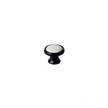 Bouton en acier et porcelaine cs 220691 - diamètre 37 mm - finition noir et blanc Interges