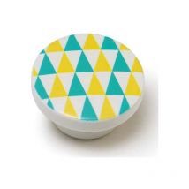 10 bouton en bois 40mm indie bleu ref 7-e223 08