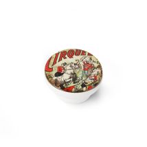 Pomo De Madera Con Acabado Con Ilustración, Dimensiones: 38x38x22mm Ø: 38mm -