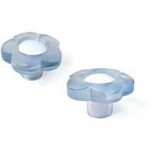 Bouton en plastique avec finition bleue, dimensions: 34x34x20mm ø: 34mm - talla
