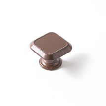 Bouton en Zamak finition cognac, dimensions: 30x30x22mm - talla