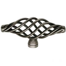 Bouton fer ovale - Décor : Fer vieilli patiné - Matériau : Fer - Section : 21,5 x 62 mm Siro