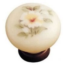 Poignée Gele 9771 - talla Ivoire, décorée/Bronze rústique. 23mm. 30mm.