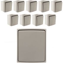 Lot De 10 Interrupteurs Va Et Vient Ip55 - Gris - Orok Zenitech