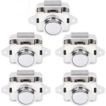 Bouton Poussoir Camping Car - Serrure Loquet Porte Fermeture Placard Bouton pour rv caravane de moteur 5 pièces Argent