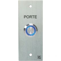 Bouton poussoir NO/NF sur plaque inox 40x100mm avec 2 vis anti-vandales - HERACLES - PL40NFL