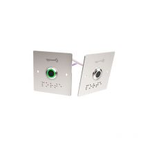 Sewosy - Bouton poussoir sur plaque large pour contrôle d'accès PB19IRE en applique 12/24V - infrarouge sans contact - lumineux - Diamètre 19 mm