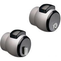 Bouton poussoir/ouverture 'Nova N.13' peint en argent/bouton noir