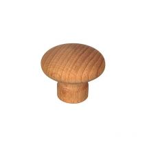 Bouton rond avec insert, hêtre poncé, D.30mm, H.26mm, 1 pièce avec visserie.