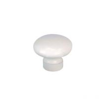 Bouton rond avec inserthêtre blanc, D.30mm, H.26mm, 1 pièce avec visserie.