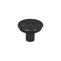 Bouton rond nervuré style baroque, vieil argent, D.30mm, H.21mm, 1 pièce avec visserie.
